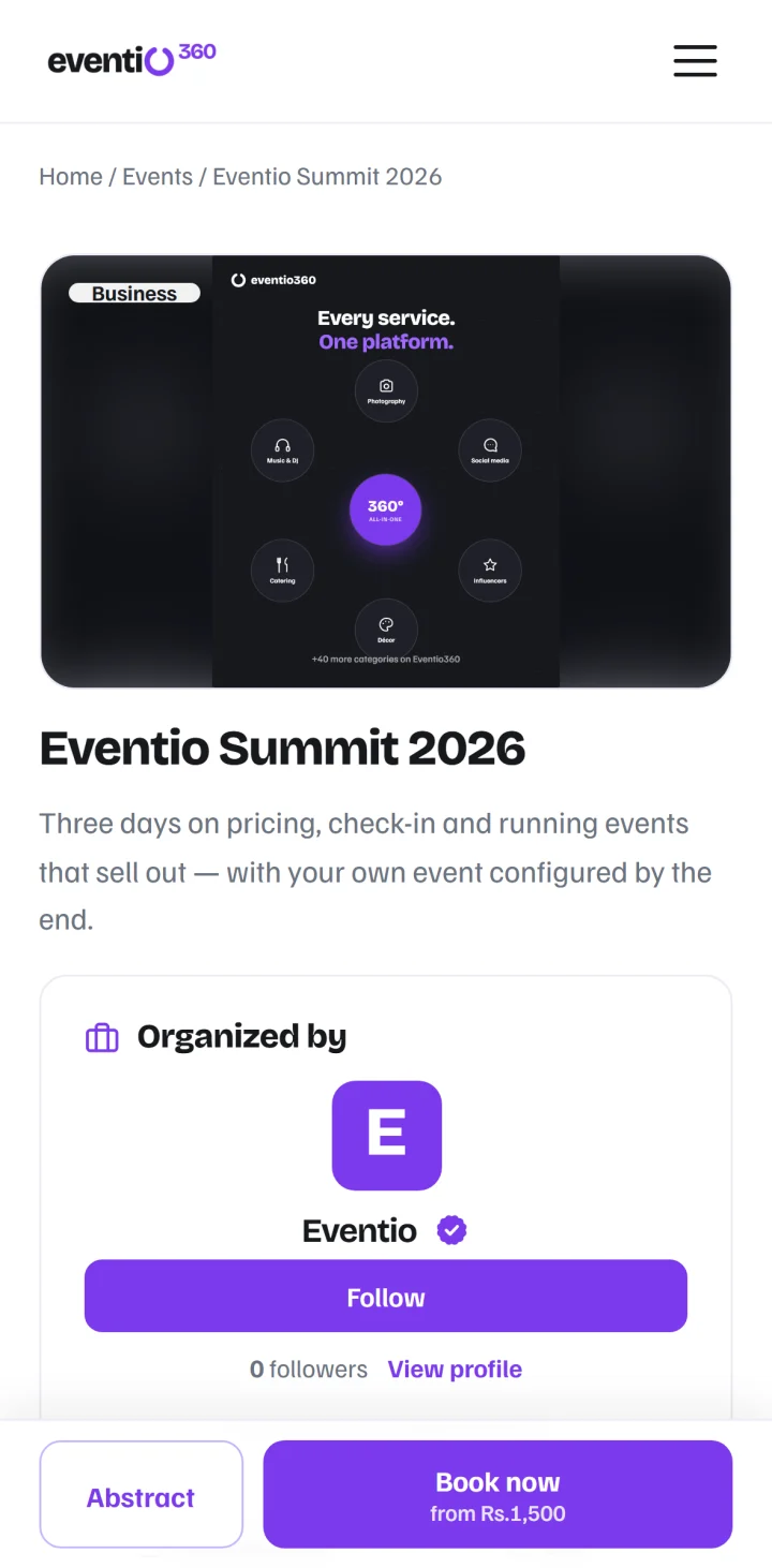 Workshops in the Eventio360 app