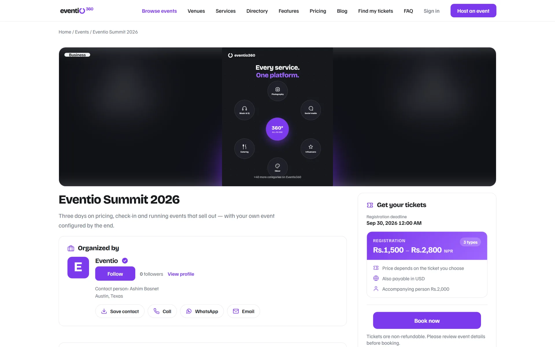 Online Event Ticketing Platform — Eventio360